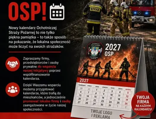OSP Gnaszyn szuka sponsorów do kalendarza na 2027 rok
