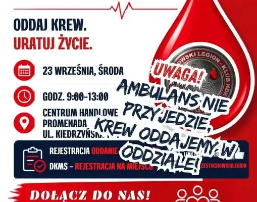 Akcja krwiodawstwa w Częstochowie – oddaj krew i zarejestruj się jako dawca szpiku