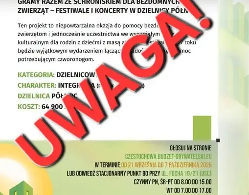 Budżet Obywatelski w Częstochowie: kontrowersje wokół projektu nr 58 na Północy