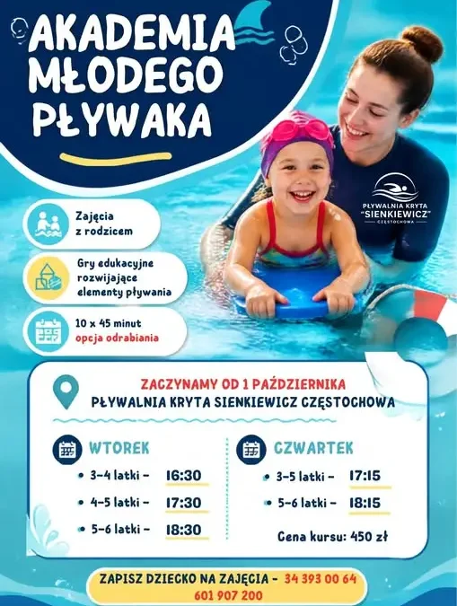 Akademia Młodego Pływaka w Częstochowie – nowe zajęcia dla dzieci od października