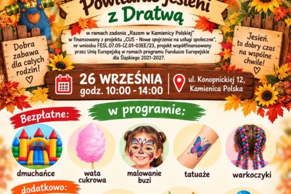 Piknik rodzinny „Powitanie jesieni z Dratwą” w Kamienicy Polskiej