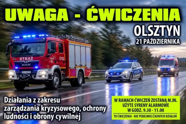 Ćwiczenie „WIND STRIKE 26” w gminie Olsztyn – syreny alarmowe 21 października