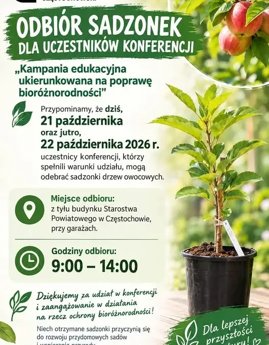 Sadzonki drzew owocowych do odbioru w Częstochowie – dziś i jutro