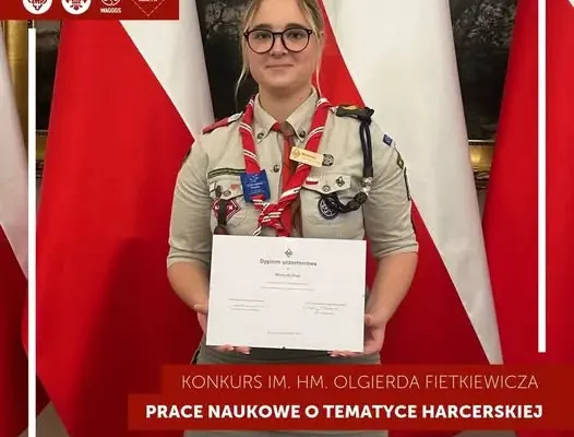 Drużynowa z Częstochowy nagrodzona w Belwederze za pracę o harcerstwie
