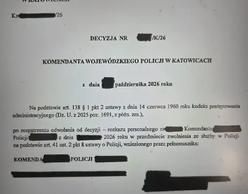Śląski NSZZ Policjantów wygrywa przed sądem: zwolniony funkcjonariusz wraca do służby