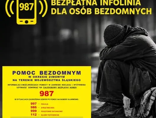 Śląskie: od 1 listopada działa całodobowa infolinia 987 dla osób w kryzysie bezdomności