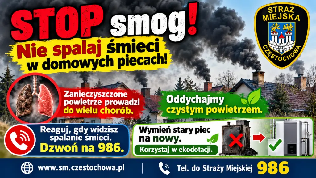 Częstochowska Straż Miejska: 35 zgłoszeń w jeden dzień. Spalanie śmieci i bezdomność wśród problemów
