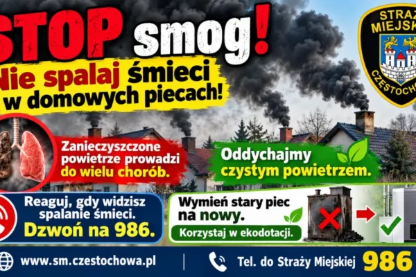 Częstochowska Straż Miejska kontroluje piece. Ponad 400 kontroli w sezonie grzewczym