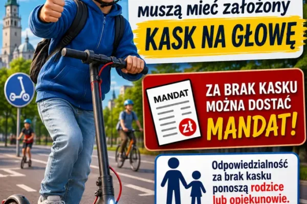 Częstochowa: Straż Miejska przypomina o obowiązku kasku dla dzieci do 16 lat
